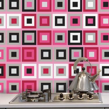 Imagem de Adesivo de Azulejo Rosa para Cozinha 15x15 cm com 36un - Quartinhos
