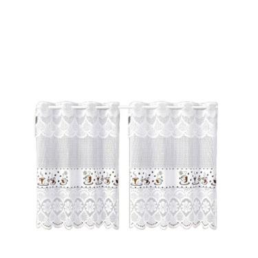 Imagem de Cortina Pia c/ Bando Vitro Real Renda Cozinha 1,60x0,80x0,20 - Interla