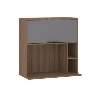 Imagem de Armário Aéreo Cozinha 80cm 1 Porta Espaço Micro-ondas Aspen - LUCIANE 