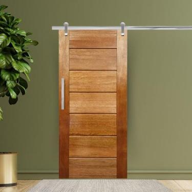 Imagem de Porta de Correr Completa BBB em Madeira Maciça Cedro Arana - Casmavi, 