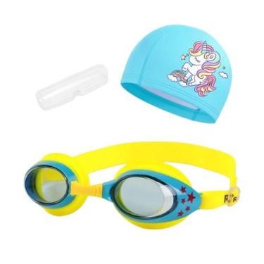 Imagem de Kit Natação Infantil com Óculos Estojo e Touca Coleção Estrelas - Hero