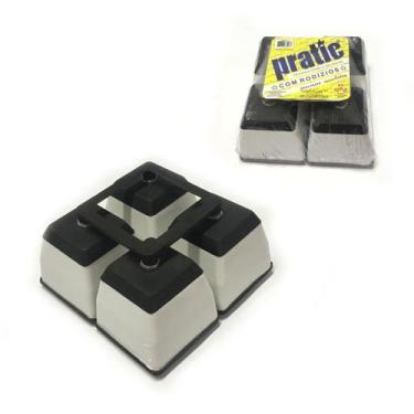 Imagem de Pe para geladeira e fogao de plástico quadrado branco - PRATIC