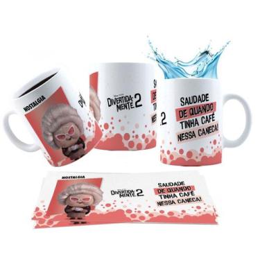 Imagem de Caneca 325ml Divertidamente 2 Personagens Frases Ansiedade - LARANJA E