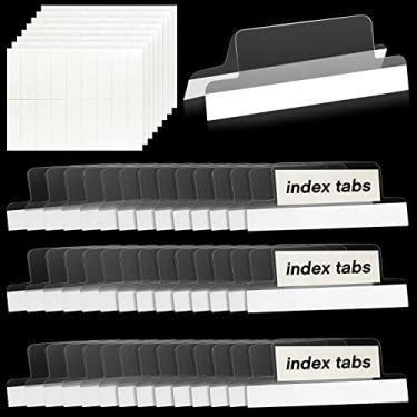 Imagem de Tabelas autoadesivas inseríveis com inserções imprimíveis com etiquetas de pasta de arquivo Tabs de índice de plástico pegajoso Tabs transparentes Divisores colam em abas de arquivo autoadesivas para página do livro (100 peças)