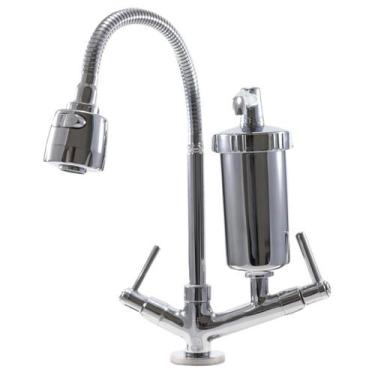 Imagem de Torneira Gourmet Com Filtro de Pia Mesa Bancada C-51 1/4 Volta - Reino