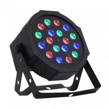 Imagem de Canhão de Luz PAR LED 18 LEDs Strobo RGB Controle DMX para Festas e Ev