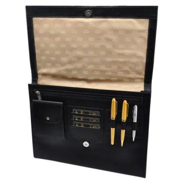 Imagem de Pasta Envelope MALDIVAS em Couro Galvani, Preto