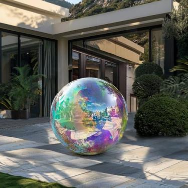 Imagem de OZIS Bola de espelho inflável gigante hermética grandes bolas brilhantes grandes penduradas e em pé balão de espelho selado de PVC para evento de casamento, boate, palco, festas, shows, decoração, 1