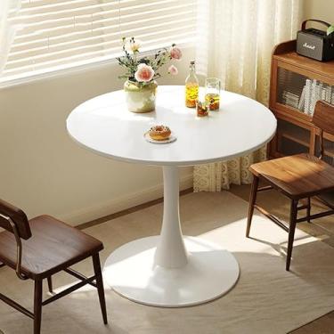 Imagem de Mesa de jantar redonda com base de tulipa, mesa de lazer para sala de jantar em casa, café, mesa de pedestal para espaços pequenos, E, 70 cm