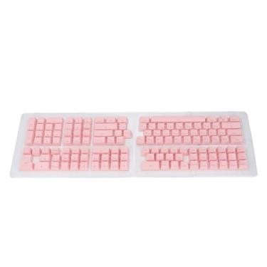 Imagem de Teclado Com 132 Teclas, Perfil OEM Russo Com Acabamento Fosco Ergonômico ABS Com Caracteres Russos para Teclados 61 62 64 68 84 87 104 108 (Rosa)
