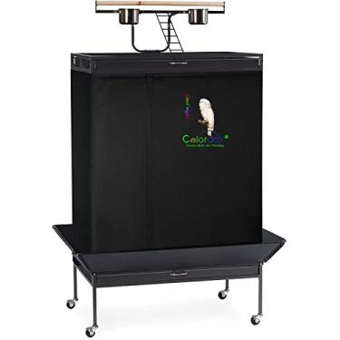 Imagem de Capa para gaiola de pássaros Colorday Good Night para gaiolas grandes com play top (extra grande, preto)