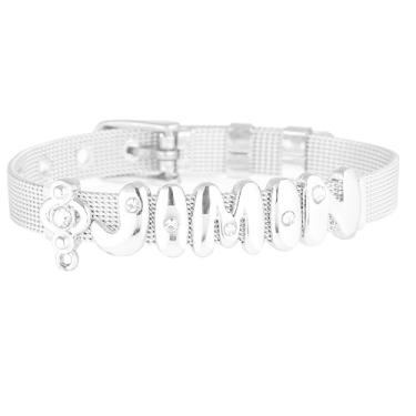 Imagem de Dolpind Pulseira de Aço de Titânio BTS SUGA Jimin V Jimin Jhope Jin Rap Monster Kpop Merchandise, Branco