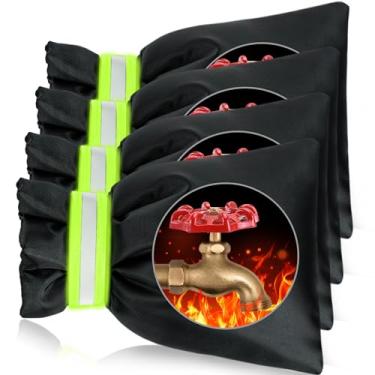 Imagem de Capas de torneira ao ar livre para proteção contra congelamento de inverno, pacote com 4, meias reutilizáveis para cobertura de torneira de jardim para várias torneiras, tubo de torneira de água,