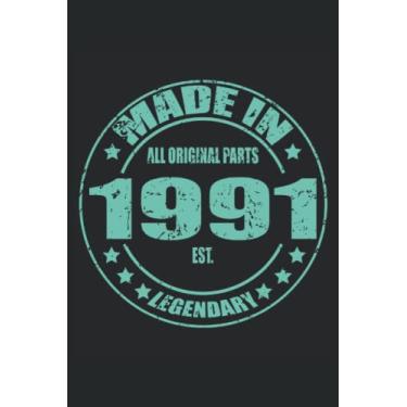 Imagem de Taccuino: Blank Notebook nato con copertina del compleanno 1991 |120 pagine ate |Softcover |. Formato A5 |. Perfetto per note, testi, record, ecc.