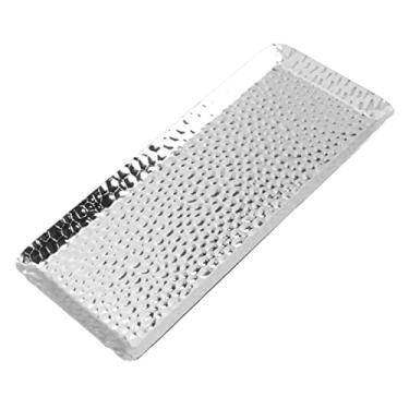 Imagem de Bandeja de Servir, Tigela de Chave para Corredores Bandeja Decorativa de Aço Inoxidável para Frutas, para café, Cozinha e Mesa (Prata)