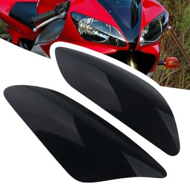 Imagem de FINMOKAL 1 par protetor de lente de farol preto compatível com Yamaha YZF R1 2000-2001