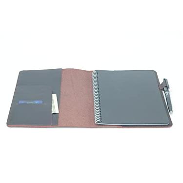 Imagem de YIYUS Compatível com Rocketbook Capa inteligente para notebook de couro legítimo para Everlast A5 Executive 15 x 22 cm marrom escuro