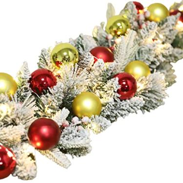 Imagem de Belas Linda guirlanda de natal 135cm/53in guirlanda de vime iluminada com 50 luzes de led, para decoração de shopping diverso