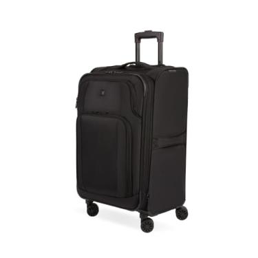 Imagem de SwissGear Mala expansível Softside 34600 com rodas giratórias, Preto, Checked-Medium 24-Inch, Swissgear Mala expansível Softside 34600 com rodas giratórias