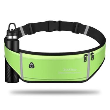 Imagem de SooGree Pochete de corrida masculina e feminina, bolsa de cintura esportiva refletiva para treino, cinto com suporte para celular de corrida com suporte para garrafa de água, ideal para corrida,