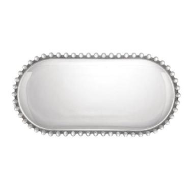 Imagem de Travessa Oval De Cristal Oval Pearl 24cm Quitutes Biscoitos - Wolff