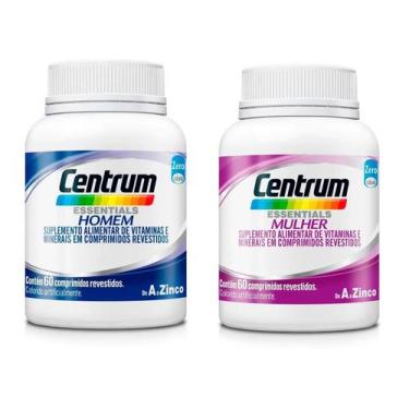 Imagem de Kit Vitamina Centrum A-Z Homem e Mulher 60 Comprimidos cada - GSK