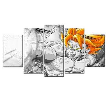 Imagem de Painel Mosaico 5 Partes Para Sala Dragon Ball Z Goku - NEYRAD