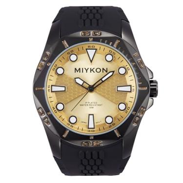 Imagem de Miykon Relógios de mergulho masculinos | Relógio analógico esportivo casual masculino com pulseira de silicone genuína e confortável | ponteiros luminosos, vidro resistente a arranhões, quartzo