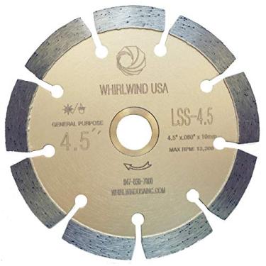 Imagem de Whirlwind USA LSS Lâminas de diamante segmentadas com corte seco ou molhado para uso geral Power Saw para alvenaria de tijolos/blocos de pedras de concreto (venda direta na fábrica), LSS 4.5, 4.5"