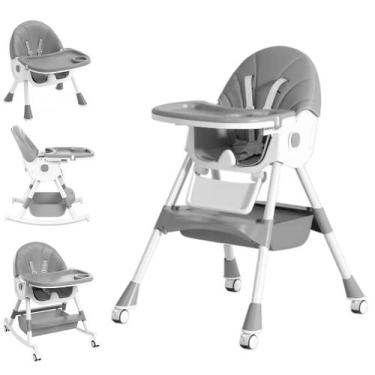 Imagem de Cadeira Alta ROUTTOON 5 em 1 para Bebês - com Apoio para os Pés e Band