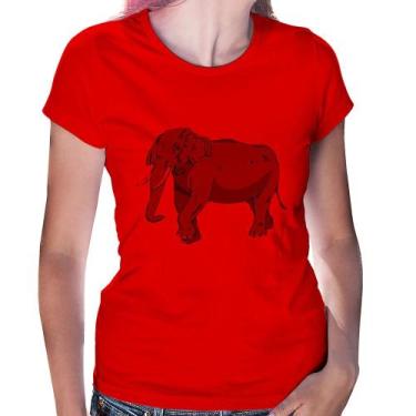 Imagem de Baby Look Elefante Ilustração - Foca na Moda, Vermelho, GGG