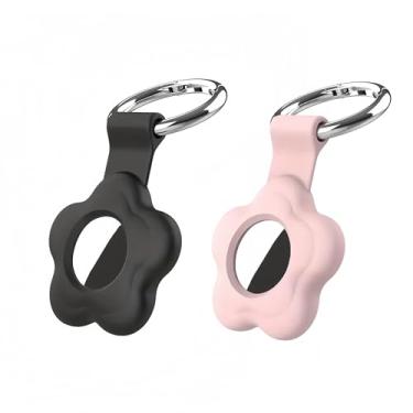 Imagem de 25°Ya Chaveiro AirTag para suporte de AirTag, suporte de capa AirTag, pacote com 2 capas AirTag com chaveiro, suporte AirTag de silicone para bagagem, chaves, animais de estimação, bolsa infantil