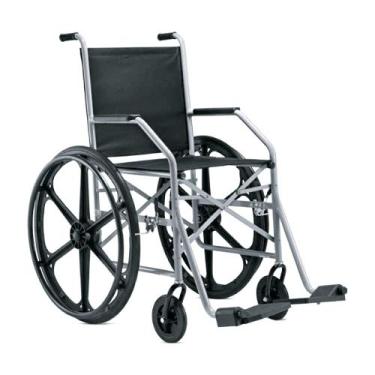 Imagem de Cadeira de rodas aço 1009 rn dobrável nylon cinza jaguaribe