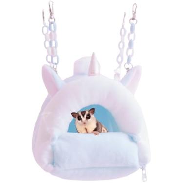 Imagem de Ninho de hamster, roupa de cama quente para hamster, mini cama de pendurar para animais de estimação, ninho de dormir, rede de degu, ninho de animais pequenos, cama de casa de hamster, mini coelhinho