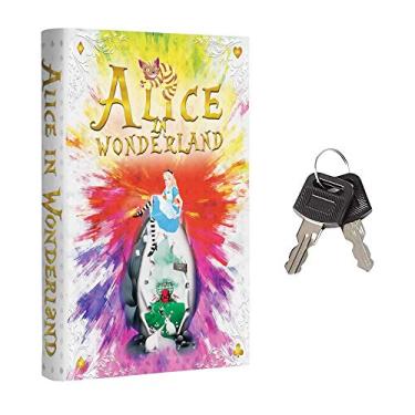 Imagem de Cofre portátil de livro de diversão da Real Pages – Livro vazado com compartimento secreto oculto para joias, dinheiro e dinheiro (Alice no País das Maravilhas) (grande, trava de chave)