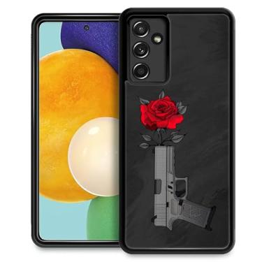 Imagem de yicomon Capa para celular compatível com Samsung Galaxy A13 5G, estampa rosa na arma, durável, moderna, engraçada, capa protetora macia antiarranhões à prova de choque