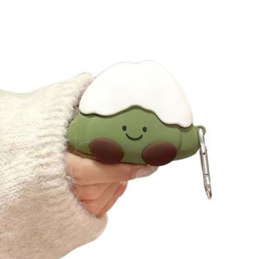 Imagem de Capa de fone de ouvido Matcha verde feliz super fofa para AirPods Pro/Pro 2, adorável e elegante silicone macio sentado Matcha Baby AirPods Pro 2/Pro, capa protetora para fone de ouvido
