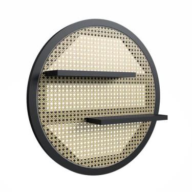 Imagem de Nicho Redondo Madeira Maciça Palhinha Floema - P&C ArteMobili