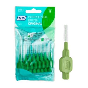 Imagem de Escova Interdental 0.80mm Verde TePe Limpeza Eficiente Pontes Fixas Coroas Cuidados Orais Avançados Higiene Prática