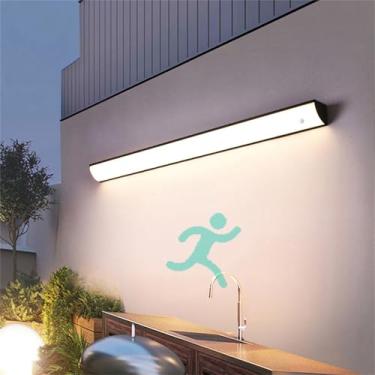 Imagem de Luminária de parede LED para áreas externas, faixa longa, moderna, retangular, IP65, à prova d'água, com sensor de movimento, iluminação de parede, pátio, sala de estar, lâmpada de pátio, lu