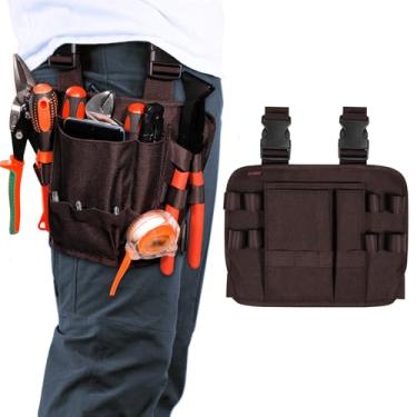 Imagem de KENOBEE Bolsa de ferramentas coldre com clipe de cinto ao redor da perna, bolsa de reparo multifuncional para eletricista, mini organizador utilitário para construção de artesão automotivo