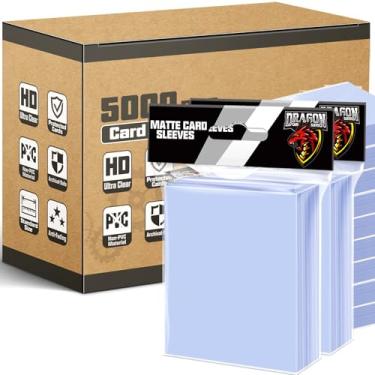 Imagem de Capas para cartões para cartas colecionáveis, protetores de cartas de beisebol macios para esportes, futebol, cartas MTG (5000 peças)