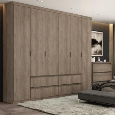Imagem de Guarda Roupa Casal 6 Portas 4 Gavetas Nobre THB, Rustico