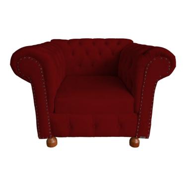Imagem de Poltrona Chesterfield Capitone Luis xv Suede Bordo / Decoracao, Sala estar, tv, recepção, barbearia