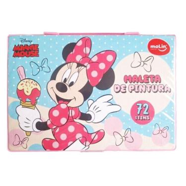 Imagem de Estojo Maleta de Pintura Infantil Minnie 72 Peças Sorvete Rosa - Molin