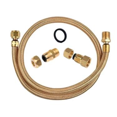 Imagem de Mangueira gás flexível Cobre 2,5m + 2 Adaptadores Dako M/F GNV GLP