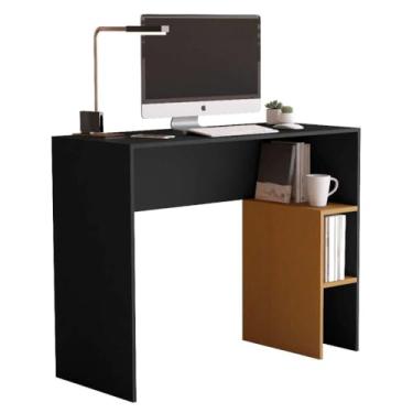 Imagem de Mesa Para Computador Com Nicho Simples E Moderno(PRETO/NATURE)