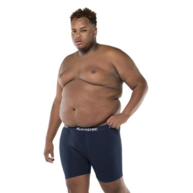 Imagem de Cueca boxer cotton com elastano plus size Keeper Ref.: 478, Azul marin