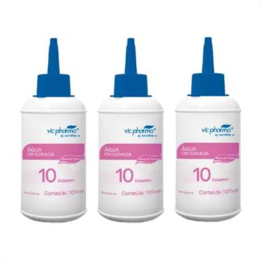 Imagem de Kit com 3 - Agua Oxigenada 10 VOL Antisséptico Tópico 100 ml - Vic Pha