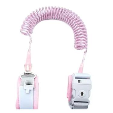 Imagem de Pulseira Guia Infantil Segurança Anti Perda Criança C/Chave (Rosa)